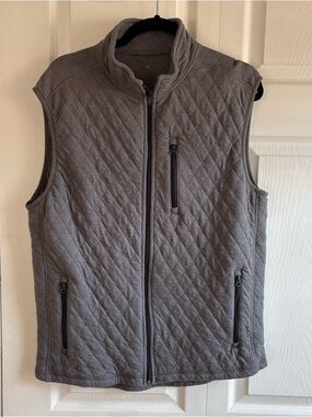 J.Crew Grey Quilted Vest M Layer Preppy Golf Career Office Men’s Travel Comfy